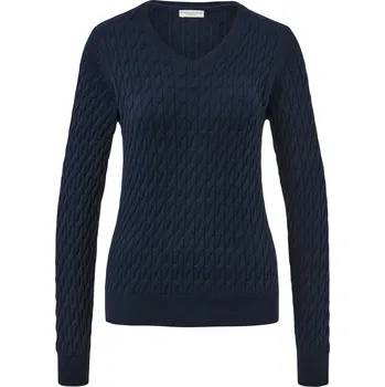 Dámské oblečení 686790 - Tchibo - Svetr s copánkovým vzorem - pro ženy - vel. S 36/38 - barva: modrá
