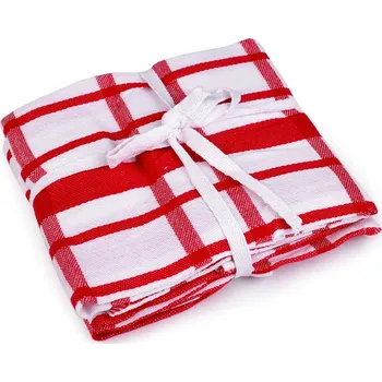 Utěrka Bavlněná utěrka káro 50x70 cm egyptská bavlna, barva 1 červená