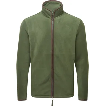 pracovní mikina Premier Mikina Artisan PR 823 na zip, fleecová, pánská COT390823zb702-moss green/ M Zelená mechová/hnědá
