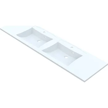 Umyvadlo Vayer Norma 120 zápustné dvojumyvadlo z litého mramoru, VAY-NO2