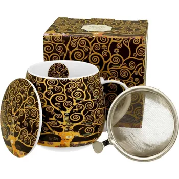 Porcelánový hrnek Klimt Tree Of Life 430 ml se sítkem vícebarevný
