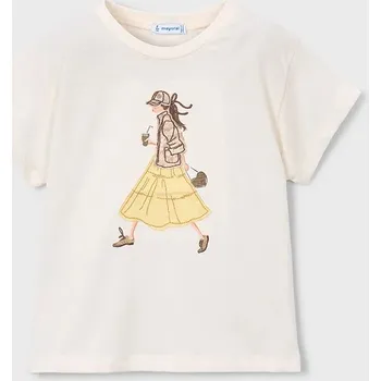 Chlapecké tričko Dětské bavlněné tričko Mayoral 3011.6H.Mini.PPY2 béžová 02X, vel. 134