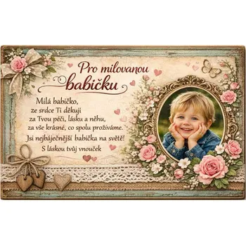Plechová cedule Retro cedule - pro babičku 2 - Plast / A5 ( 20x15cm)
