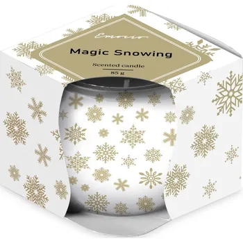 Svíčka Emocio Vonná svíčka ve skle Magic Snowing70x62 mm – bílo-zlatá