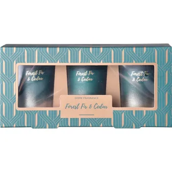 Svíčka Emocio votiv 3ks vonná svíčka, v dárkové krabičce Forest Fir & Cedar
