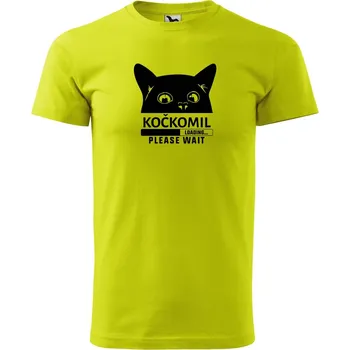 Pánské oblečení Pánské tričko s potiskem Kočkomil loading Velikost: 3XL, Barva trička: Limetková