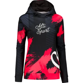 Dámská mikina Dámská funkční mikina premium ALTISPORT VOJ/ALW027MI01 ČERNÁ/ČERVENÁ M