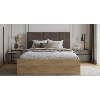 Postel Čalouněná postel GRENADA 120x200 cm se zdvižným roštem hnědá