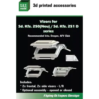 Plastikový model S.B.S model 1/35 Visors for Sd. Kfz.250 (Neu) / Sd. Kfz.251 D