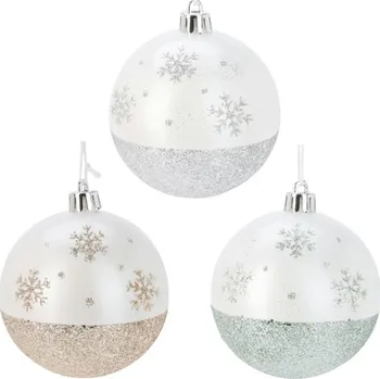 Sada 12 ks vánočních baněk LUSY 8 cm vícebarevná