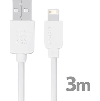 Datový kabel Synchronizační a nabíjecí kabel Lightning pro Apple iPhone / iPad / iPod - silný - bílý - 3m