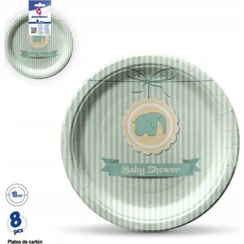 Talíř 18cm Zelená Sada Papírových Talířů s Anglickým Nápisem