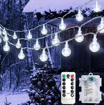 Vánoční dekorace Světelný řetěz Girlanda Vánoční osvětlení na stromeček IP65 60 LED STUDENÁ BÍLÁ 9 m