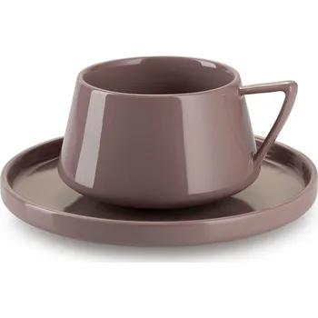 Keramický šálek s podšálkem Luna Pink 200 ml růžový