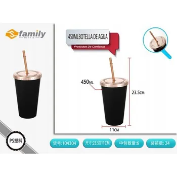 Hrnek se slámkou, sametový povrch 450 ml 1 Ks