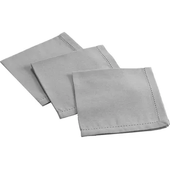 Douceur d'intérieur Bavlněné ubrousky CHARLINE, 40 x 40 cm, 3 kusy, šedé
