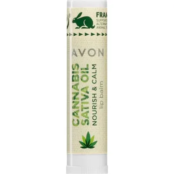 Péče o rty Avon Cannabis Sativa Oil Nourish & Calm balzám na rty s konopným olejem 4,5 g