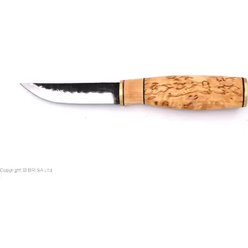 lovecký nůž Brisa Polar Puukko 95 80CrV2 Scandi Hnědé kožené pouzdro BRS-24154