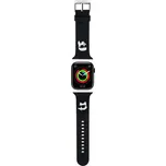 Řemínek KARL LAGERFELD pro Apple Watch 42mm / 44mm / 45mm / 49mm - silikonový - Karl a Choupette NFT - černý