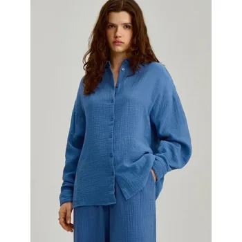 Dámské tričko Košile oversized - M - House - modrý - 139DT-55X