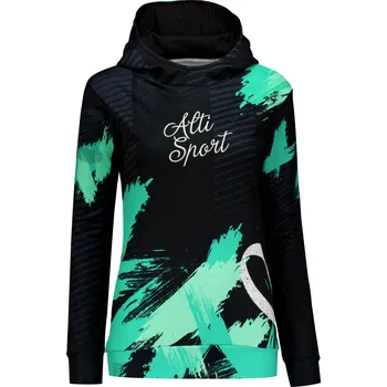 Dámská móda Dámská funkční mikina premium ALTISPORT VOJ/ALW027MI01 ČERNÁ/TYRKYSOVÁ XXXL