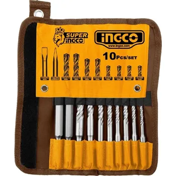 Vrták Ingco AKD2101 Sada sekáčů a vrtáků 10ks (AKD2101)