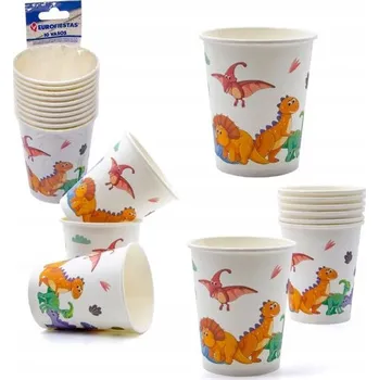 Party nádobí Papírové narozeninové kelímky s veselými dinosaury