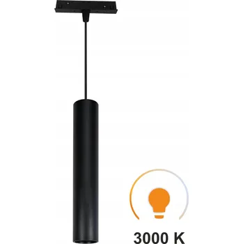 LED závěsné svítidlo Tuba Černé 10W 3000K Teplé pro lišty SMART TRACK 48VDC