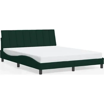 Postel Rám postele s čelem, tmavě zelená, 218 x 165 x 74,5 cm