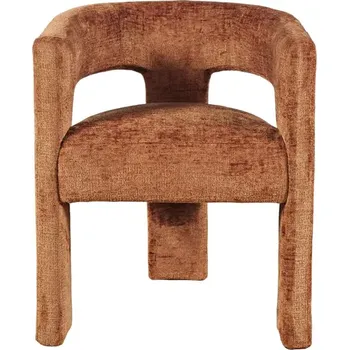 Křeslo Designové čalouněné jídelní křeslo Leith skořicové