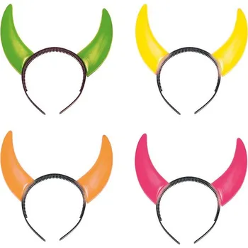 Karnevalový doplněk Espa Čelenka čertovské rohy - Neon