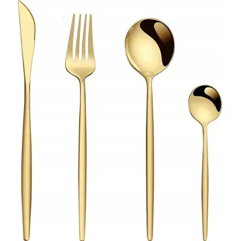 Příbor SADA PŘÍBORŮ NEREZOVÁ OCEL PRO 4 OSOBY, ZLATÁ (16 kusů)