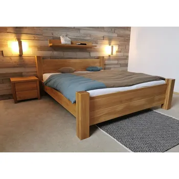 Postel Dubová postel ACHILLES rozměr 160x200 povrchová úprava OSMO - č. 3118 - Granit