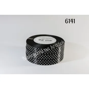 Stuha SATÉNOVÁ STUHA 38MM S PUNTÍKY Černá