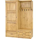 Předsíňová stěna a šatní skříň GR704 povrchová úprava - včelí vosk Starožitný bílý včelí vosk