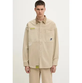 Dámská casual bunda Oboustranná košilová bunda AAPE Main Long Sleeve, XL, béžová, 80X