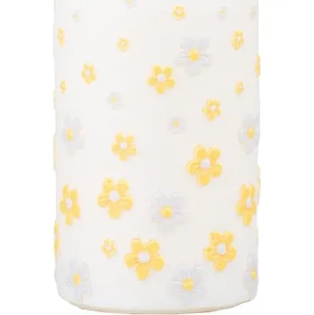 Svíčka Svíčka válec aplikace kytičky, 60x110 mm