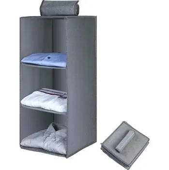 Závěsná police AiQInu šatní skříň, závěsný úložný skříňový organizér se 3 přihrádkami, skládací