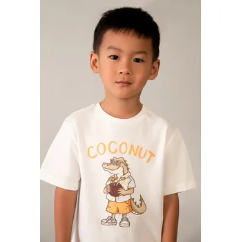 Chlapecké tričko Dětské bavlněné tričko Mayoral 3062.5D.Mini.PPY2 béžová 01X, vel. 98