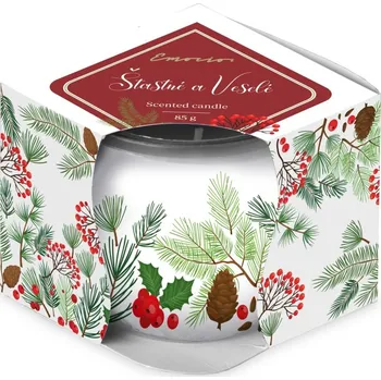 Svíčka Emocio Vonná svíčka ve skle Šťastné a veselé 70×62 mm