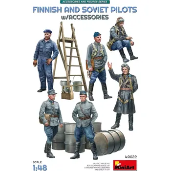 Plastikový model Miniart 1/48 Finnish and Soviet Pilots w/ Accessories