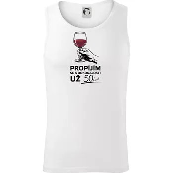 Pánské termoprádlo Červené víno - propíjím se už 50 let - Tílko pánské Core - M ( Bílá )