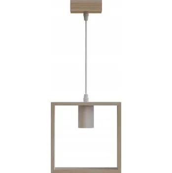 DŘEVĚNÉ ZÁVĚSNÉ SVÍTIDLO E27 GEOMETRICKÉ ČTVERCOVÉ DÉLKA 110cm