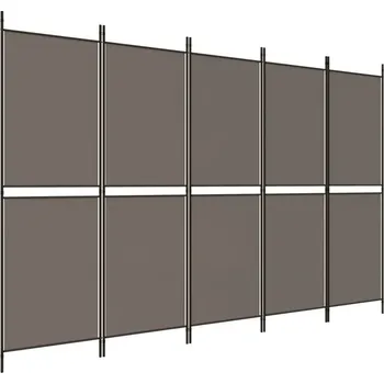 Paraván PARAVÁN PĚTIDÍLNÝ, ANTRACITOVÝ, 250X180 CM TEXTIL