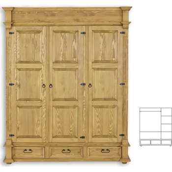 Ložnice Skříň SF811/I povrchová úprava - včelí vosk Přírodní včelí vosk