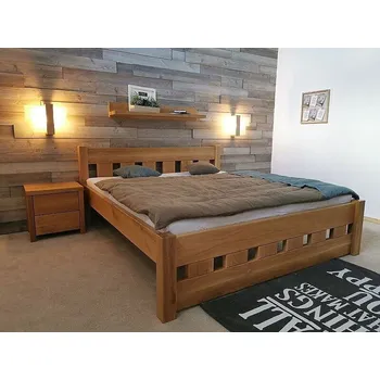 Postel Dubová postel BRUNO rozměr 160x200 povrchová úprava - kk Moření Merida