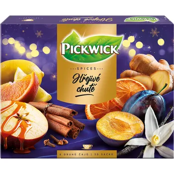 Káva Pickwick Hřejivé chutě Zázvor s citronem/Mango s limetkou a zázvorem/Rooibos s kořením/Magický pomeranč se skořicí a hřebíčkem/Lahodné jablko s karamelem a skořicí 30x 1,8 g