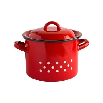 Hrnec Hrnec s poklicí smalt červený/puntíky 20 cm 5 L