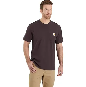 Pánské tričko Tričko CARHARTT Carhartt K87 Pocket t-shirt dark sepia Barva: Sepia, Velikost: XL