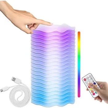 Lampička Noční světlo DIWUJI LED, dotyková lampa s dálkovým ovládáním, 8 úrovní jasu v teplé bílé a měnící